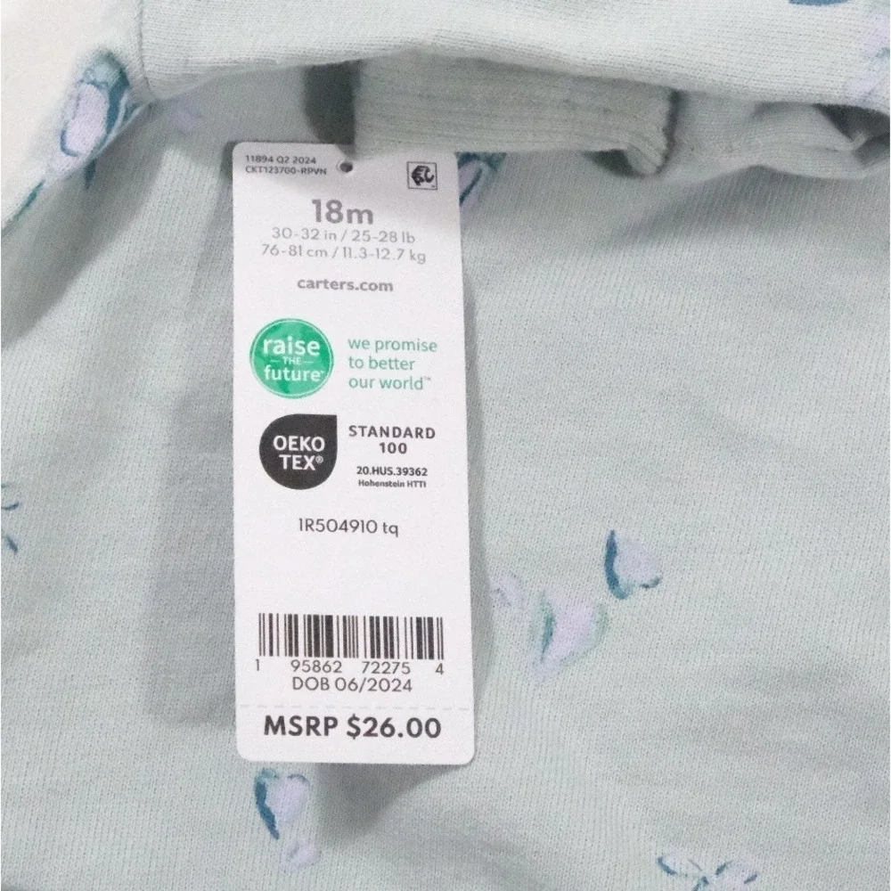 Carter's Sweatshirt Girls 18m Blue Ballet Slipper Pullover Long Sleeve 1R504910